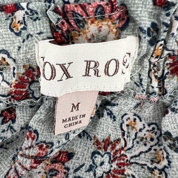 Knox Rose Red Floral Geometric Print Off The Shoulder Blouse Size Medium Women's - Picture 2 of 5